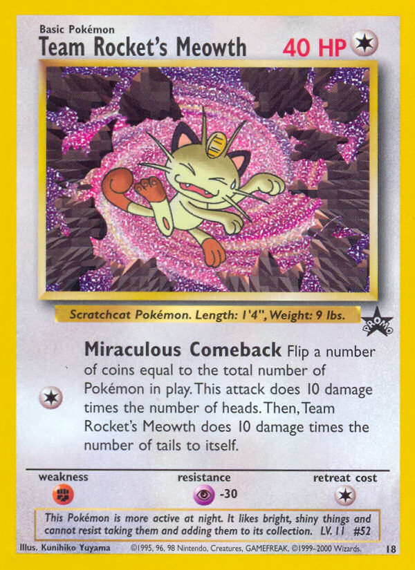 Team Rocket's Meowth (18) [Wizards of the Coast: Black Star Promos] | Black Swamp Games