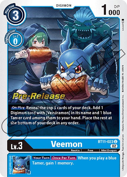 Veemon [BT11-023] [Dimensional Phase Pre-Release Promos] | Black Swamp Games