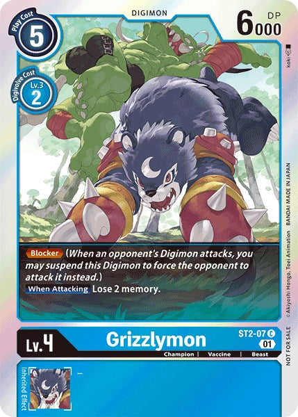 Grizzlymon [ST2-07] (Official Tournament Pack Vol.4) [Starter Deck: Cocytus Blue Promos] | Black Swamp Games