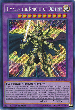 Timaeus the Knight of Destiny [DRL2-EN001] Secret Rare | Black Swamp Games