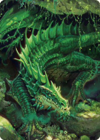 Lurking Green Dragon Art Card [Commander Legends: Battle for Baldur's Gate Art Series] | Black Swamp Games