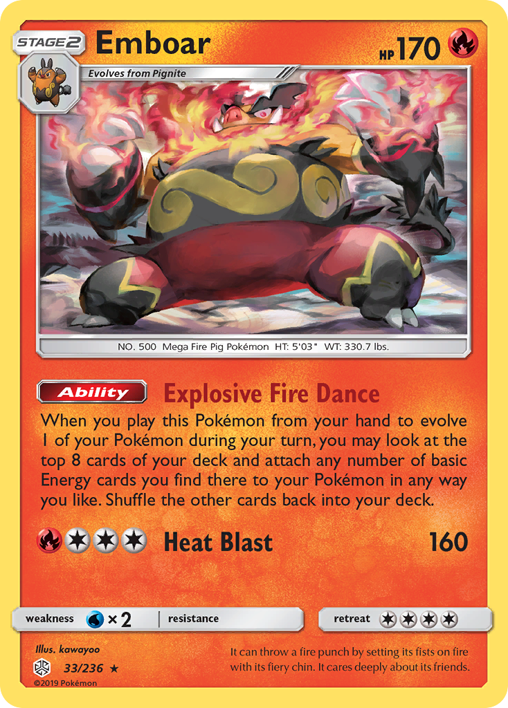 Emboar (33/236) [Sun & Moon: Cosmic Eclipse] | Black Swamp Games