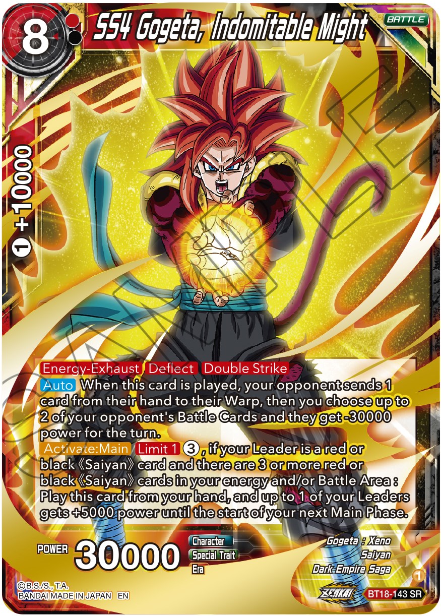 SS4 Gogeta, Indomitable Might (BT18-143) [Dawn of the Z-Legends] | Black Swamp Games