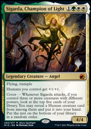 Sigarda, Champion of Light (Promo Pack) [Innistrad: Midnight Hunt Promos] | Black Swamp Games