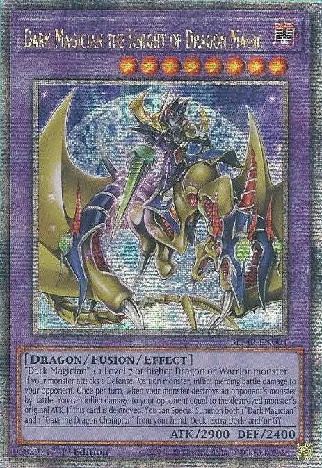 Dark Magician the Knight of Dragon Magic [BLMR-EN001] Quarter Century Secret Rare | Black Swamp Games