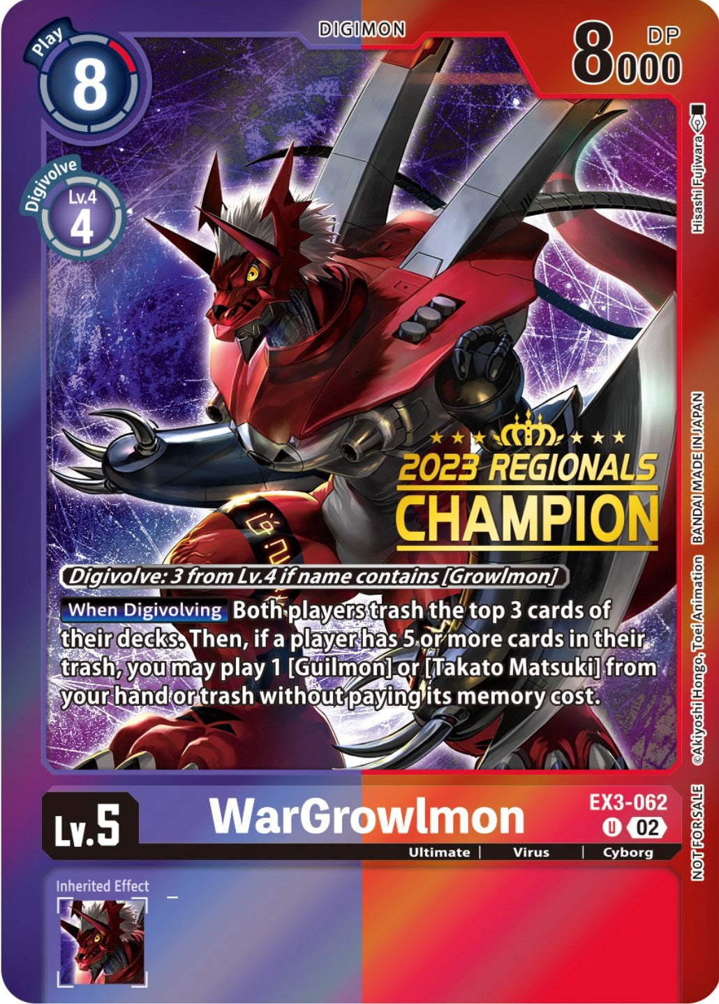 WarGrowlmon [EX3-062] (2023 Regionals Champion) [Draconic Roar Promos] | Black Swamp Games