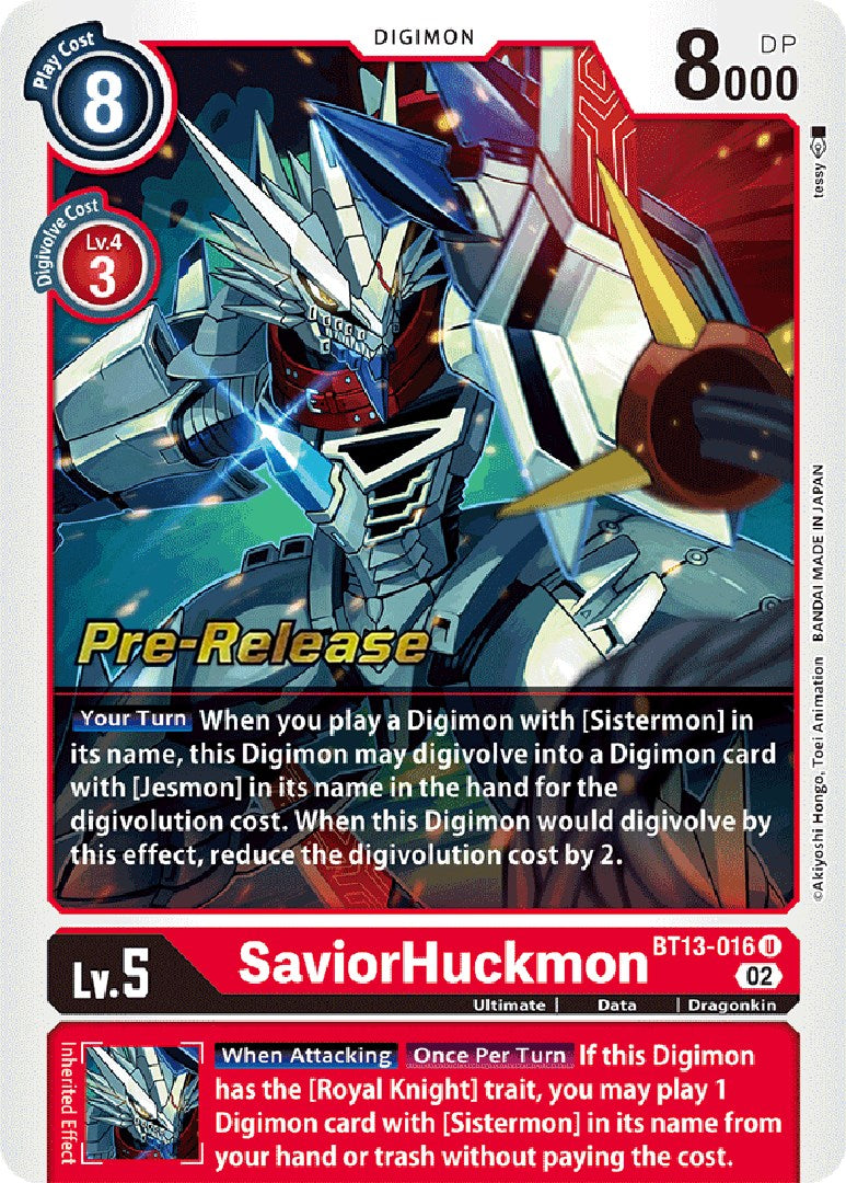 SaviorHuckmon [BT13-016] [Versus Royal Knight Booster Pre-Release Cards] | Black Swamp Games