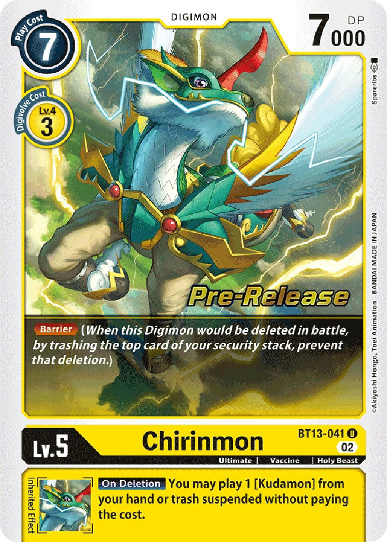 Chirinmon [BT13-041] [Versus Royal Knight Booster Pre-Release Cards] | Black Swamp Games