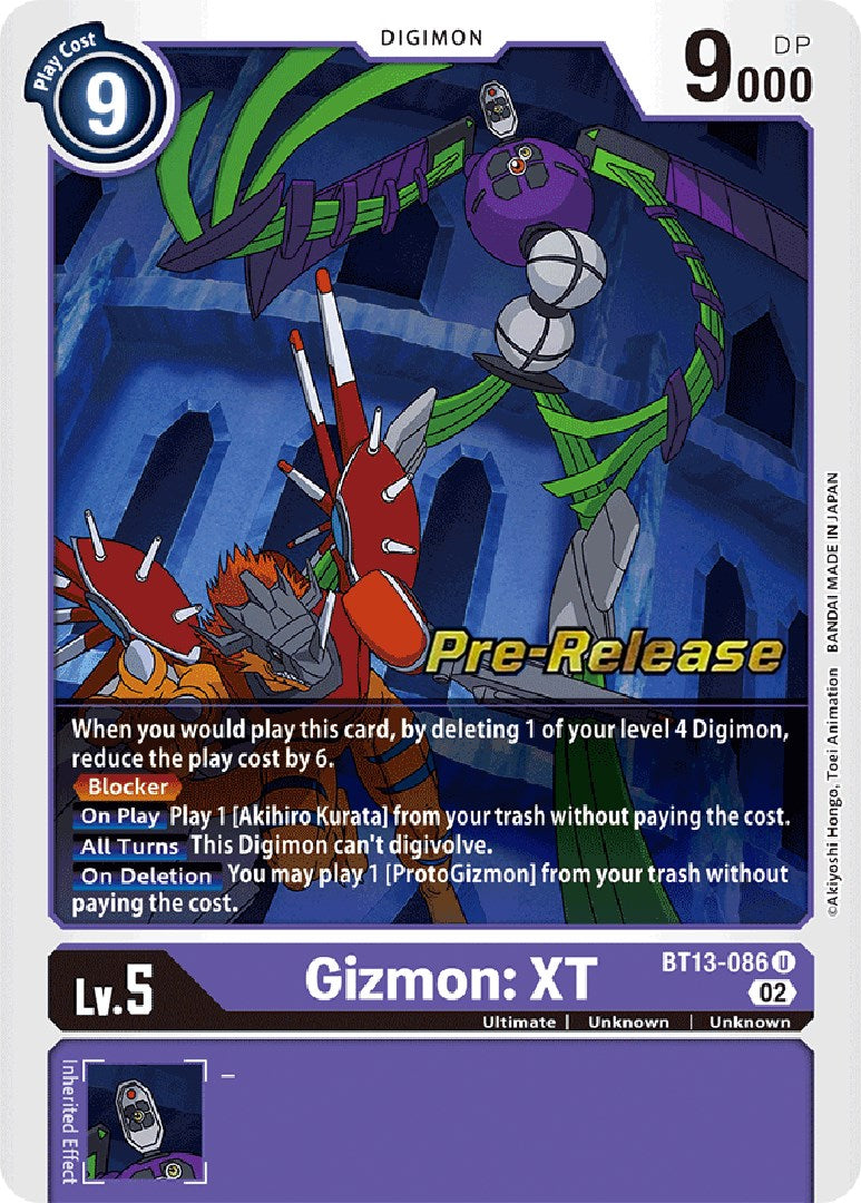 Gizmon: XT [BT13-086] [Versus Royal Knight Booster Pre-Release Cards] | Black Swamp Games