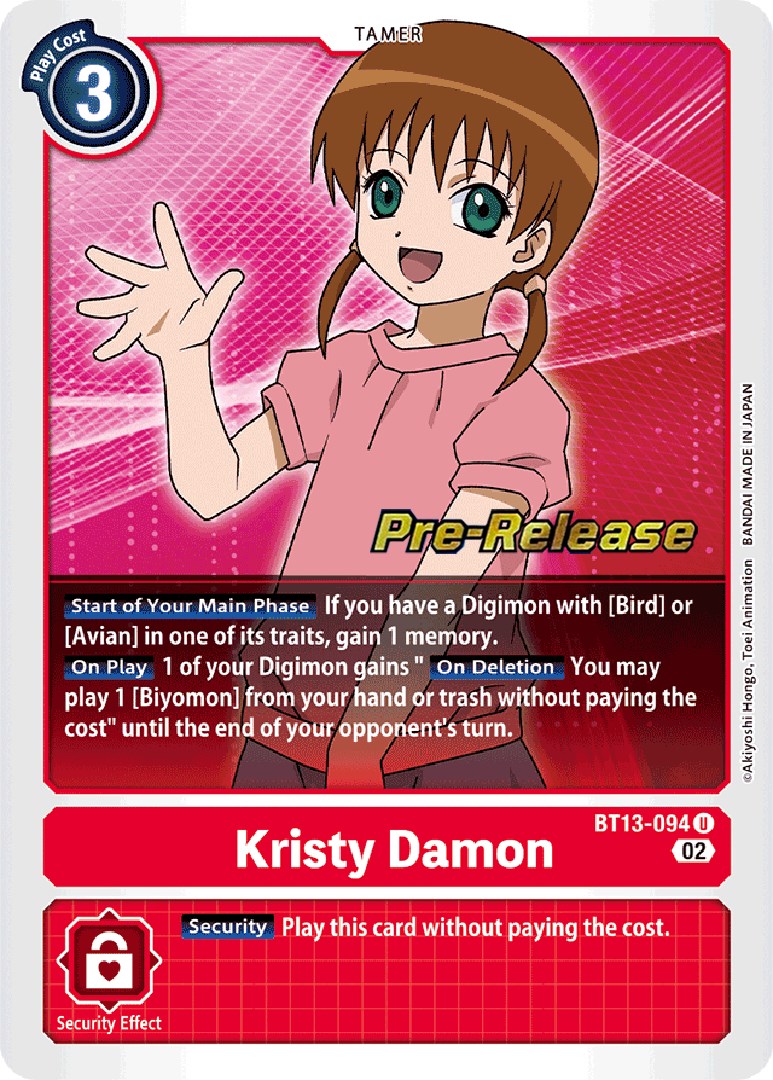 Kristy Damon [BT13-094] [Versus Royal Knight Booster Pre-Release Cards] | Black Swamp Games