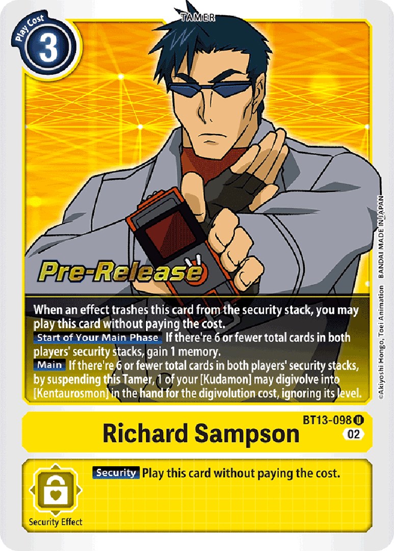 Richard Sampson [BT13-098] [Versus Royal Knight Booster Pre-Release Cards] | Black Swamp Games