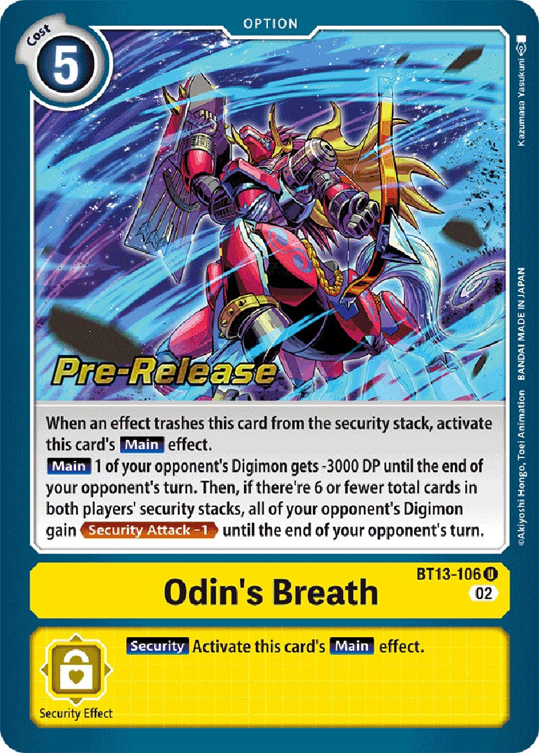 Odin's Breath [BT13-106] [Versus Royal Knight Booster Pre-Release Cards] | Black Swamp Games