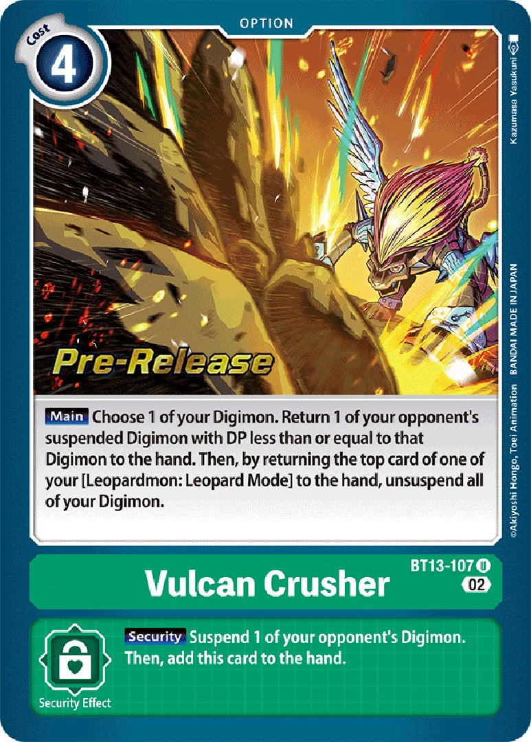 Vulcan Crusher [BT13-107] [Versus Royal Knight Booster Pre-Release Cards] | Black Swamp Games