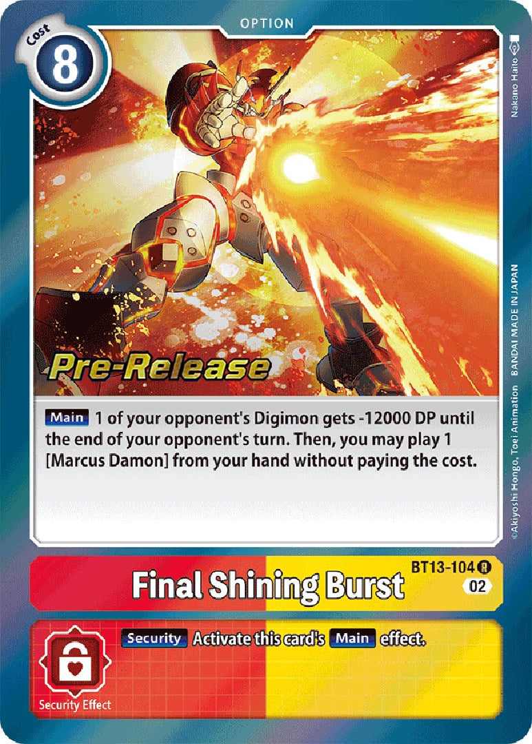 Final Shining Burst [BT13-104] [Versus Royal Knight Booster Pre-Release Cards] | Black Swamp Games