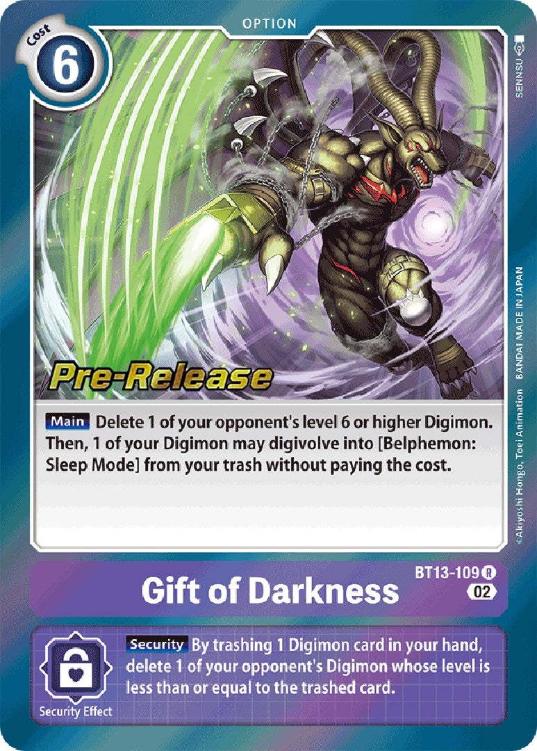 Gift of Darkness [BT13-109] [Versus Royal Knight Booster Pre-Release Cards] | Black Swamp Games