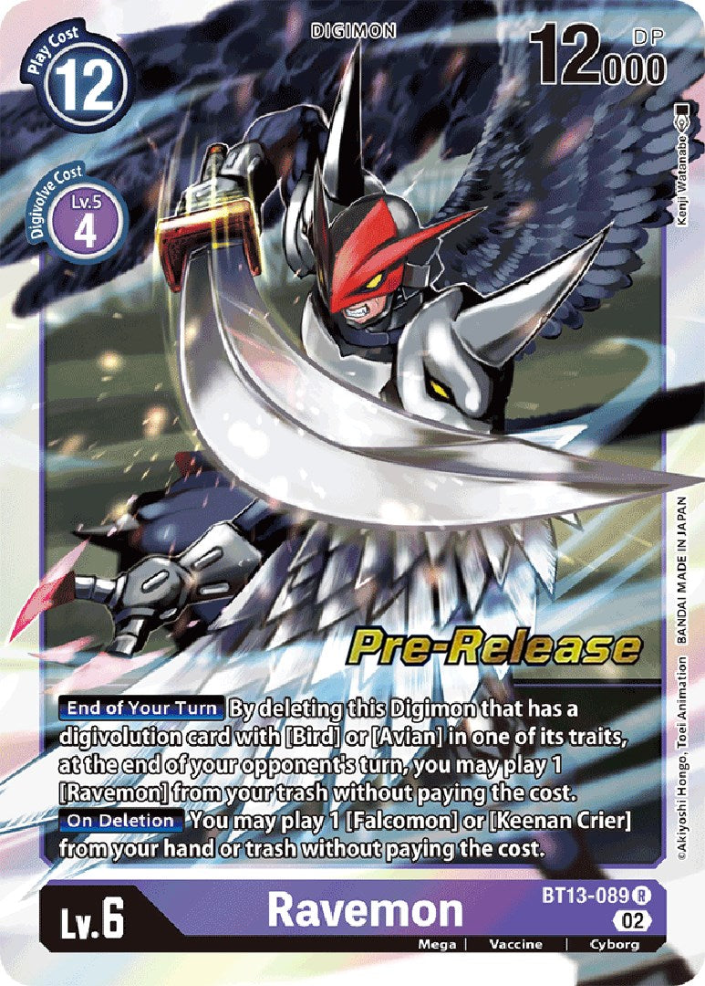 Ravemon [BT13-089] [Versus Royal Knight Booster Pre-Release Cards] | Black Swamp Games