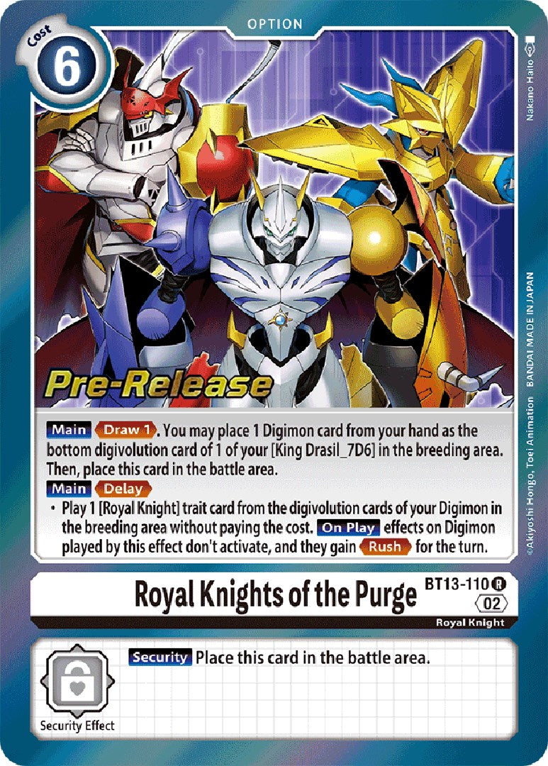 Royal Knights of the Purge [BT13-110] [Versus Royal Knight Booster Pre-Release Cards] | Black Swamp Games