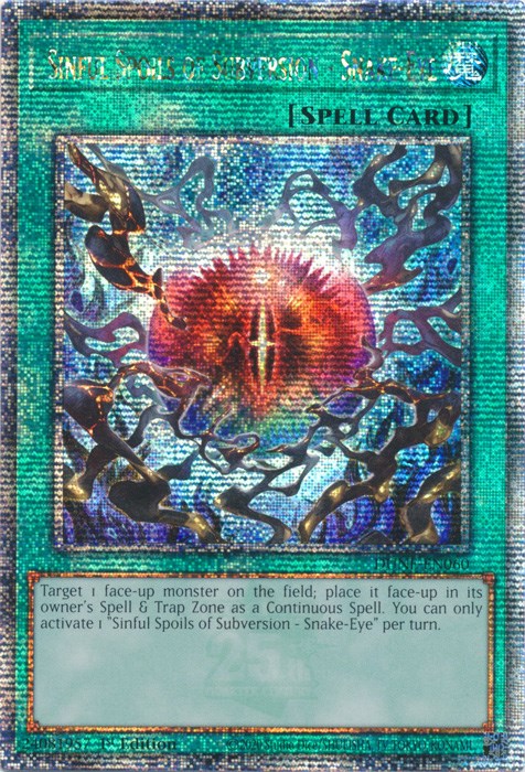 Sinful Spoils of Subversion - Snake-Eye [DUNE-EN060] Quarter Century Secret Rare | Black Swamp Games