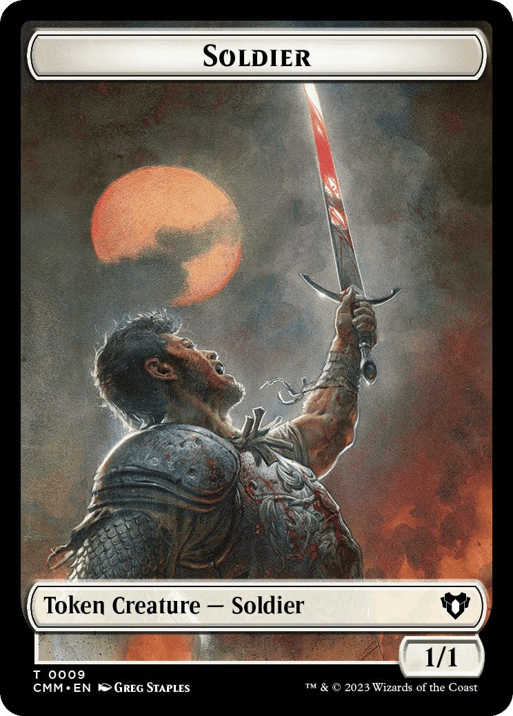 Soldier // Dragon (0020) Double-Sided Token [Commander Masters Tokens] | Black Swamp Games