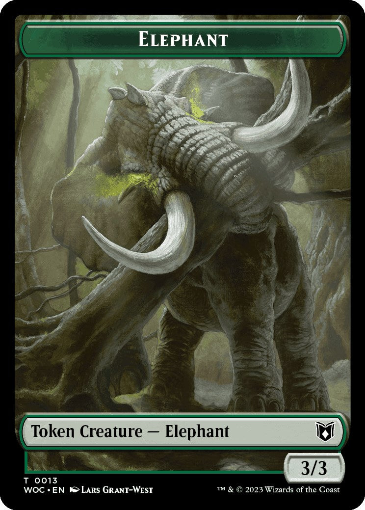 Elephant // Saproling Double-Sided Token [Wilds of Eldraine Commander Tokens] | Black Swamp Games