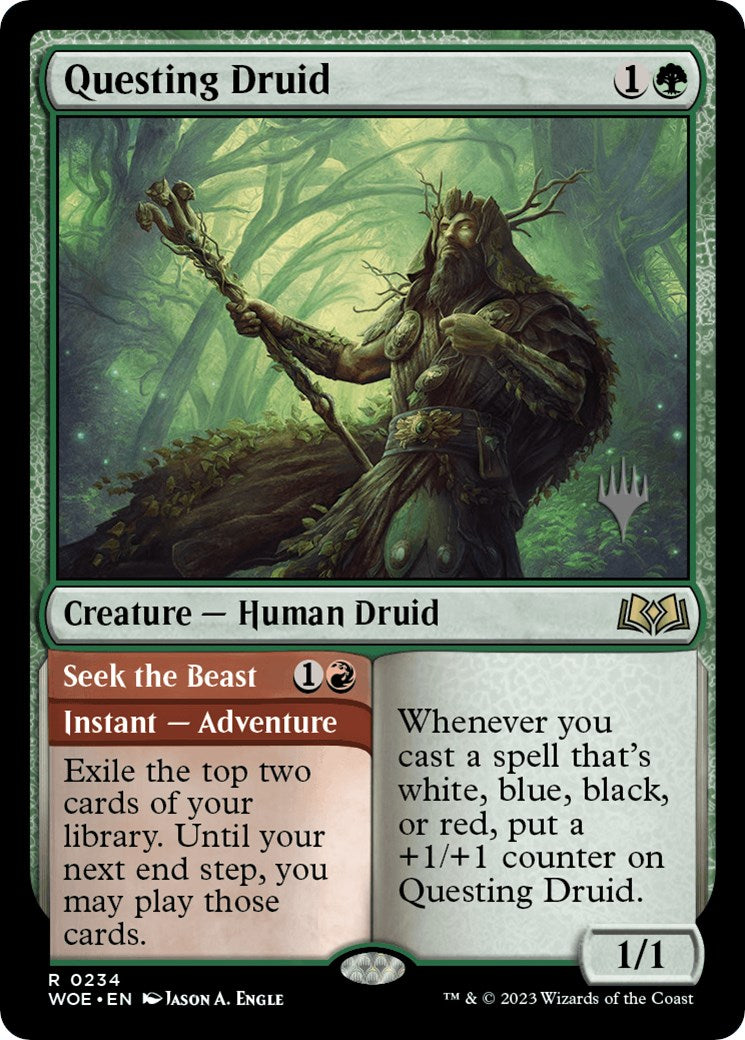 Questing Druid (Promo Pack) [Wilds of Eldraine Promos] | Black Swamp Games