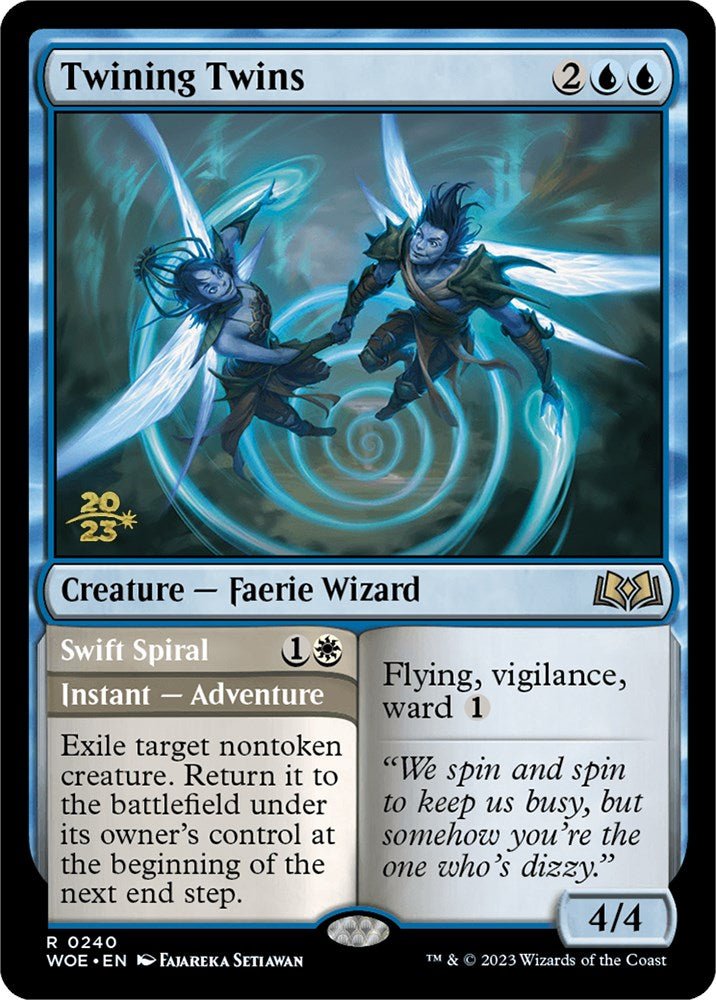 Twining Twins // Swift Spiral [Wilds of Eldraine Prerelease Promos] | Black Swamp Games