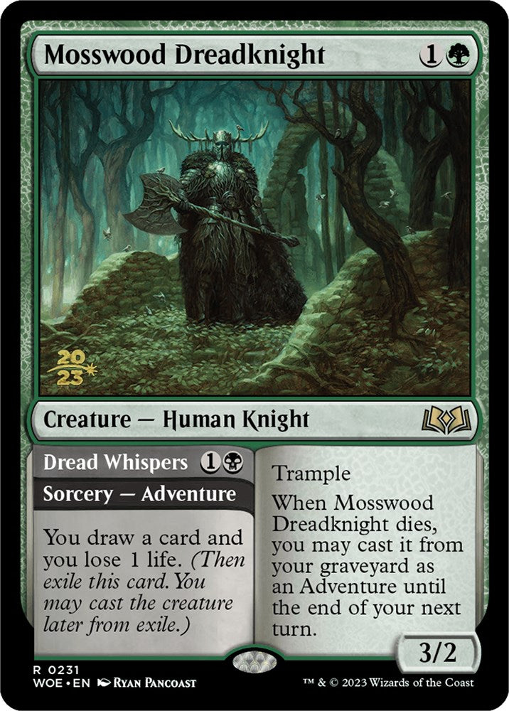 Mosswood Dreadknight // Dread Whispers (Promo Pack) [Wilds of Eldraine Promos] | Black Swamp Games