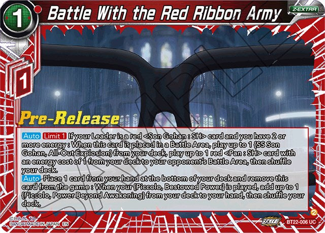 Battle With the Red Ribbon Army (BT22-006) [Critical Blow Prerelease Promos] | Black Swamp Games