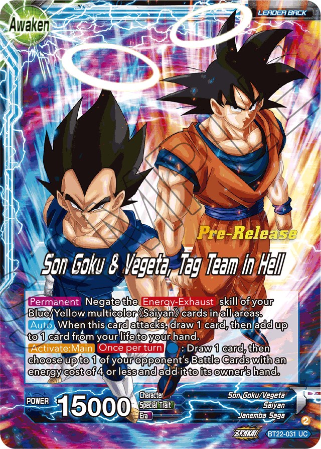 Son Goku // Son Goku & Vegeta, Tag Team in Hell (BT22-031) [Critical Blow Prerelease Promos] | Black Swamp Games