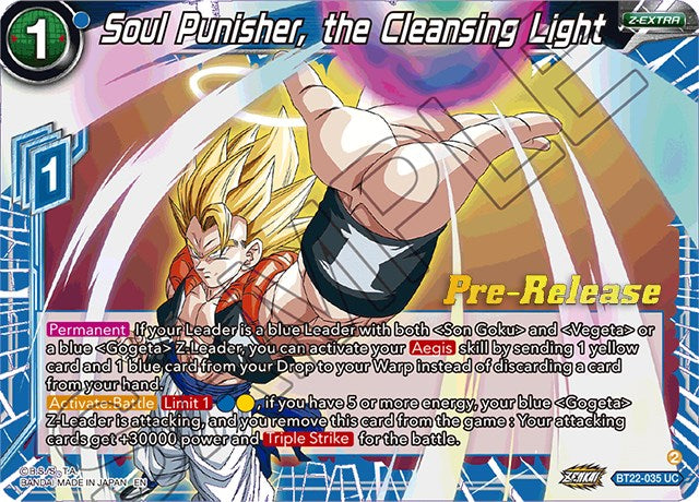 Soul Punisher, the Cleansing Light (BT22-035) [Critical Blow Prerelease Promos] | Black Swamp Games