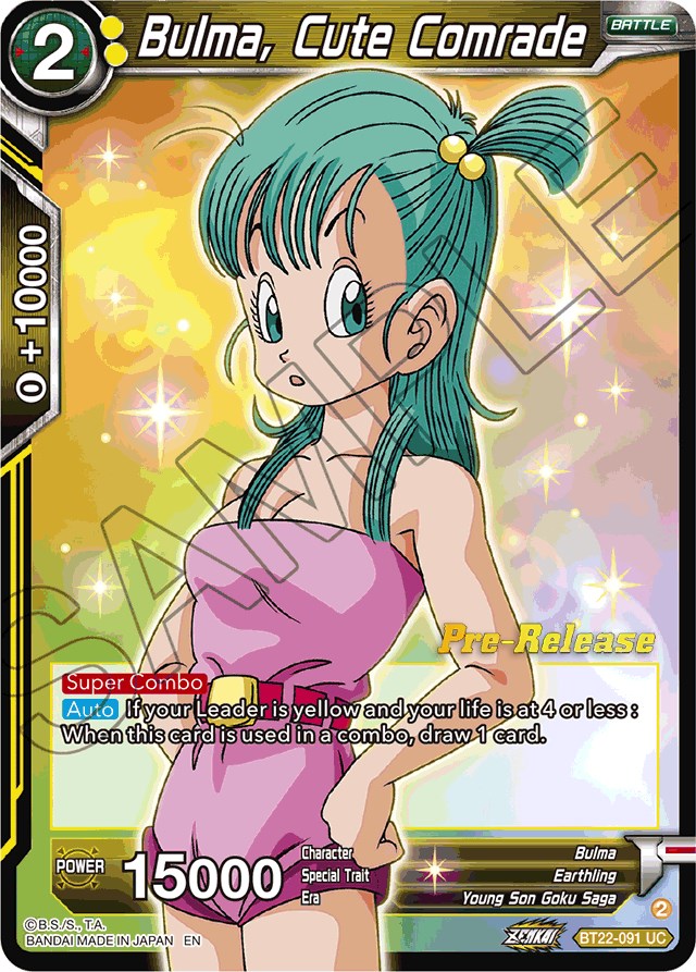 Bulma, Cute Comrade (BT22-091) [Critical Blow Prerelease Promos] | Black Swamp Games