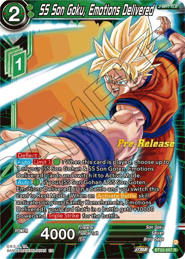 SS Son Goku, Emotions Delivered (BT22-057) [Critical Blow Prerelease Promos] | Black Swamp Games