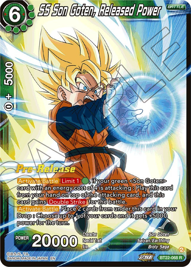 SS Son Goten, Released Power (BT22-068) [Critical Blow Prerelease Promos] | Black Swamp Games