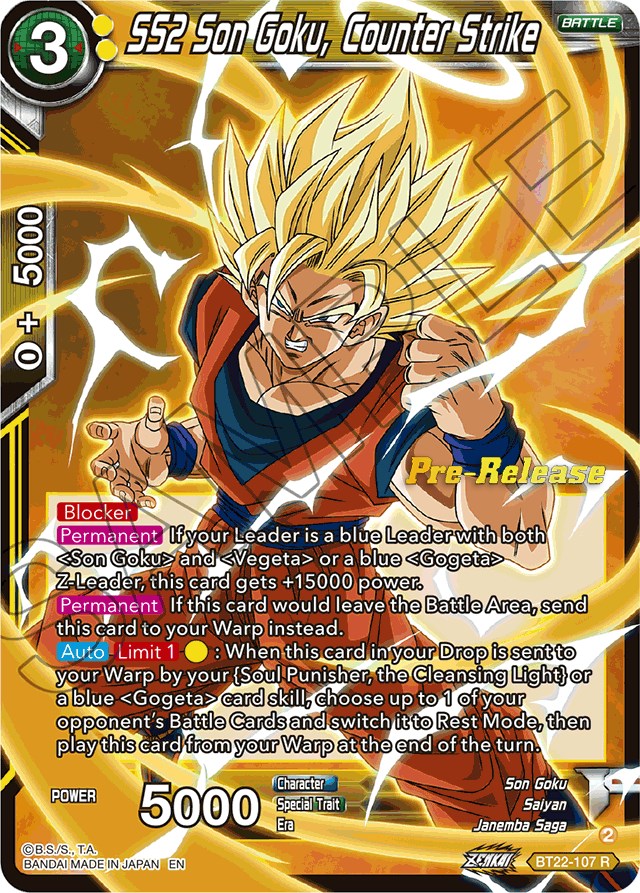 SS2 Son Goku, Counter Strike (BT22-107) [Critical Blow Prerelease Promos] | Black Swamp Games