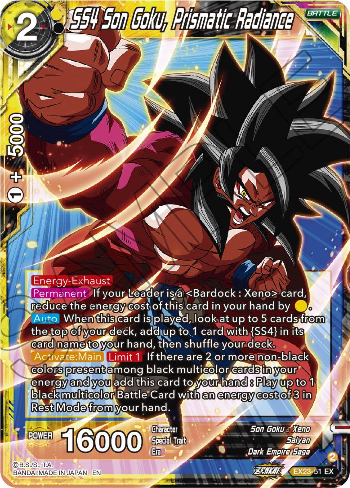 SS4 Son Goku, Prismatic Radiance (EX23-51) [Premium Anniversary Box 2023] | Black Swamp Games