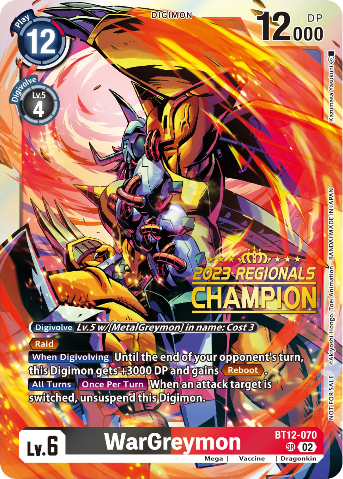 WarGreymon [BT12-070] (2023 Regionals Champion) [Across Time] | Black Swamp Games