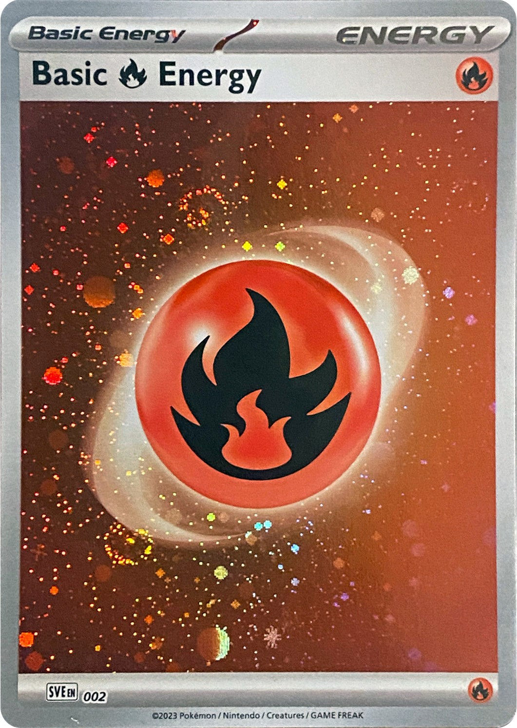 Basic Fire Energy (002) (Cosmos Holo) [Scarlet & Violet: Base Set] | Black Swamp Games