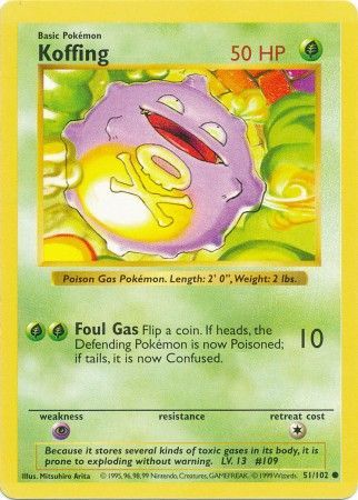 Koffing (51/102) [Base Set Shadowless Unlimited] | Black Swamp Games