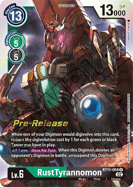 RustTyrannomon [BT11-059] [Dimensional Phase Pre-Release Promos] | Black Swamp Games