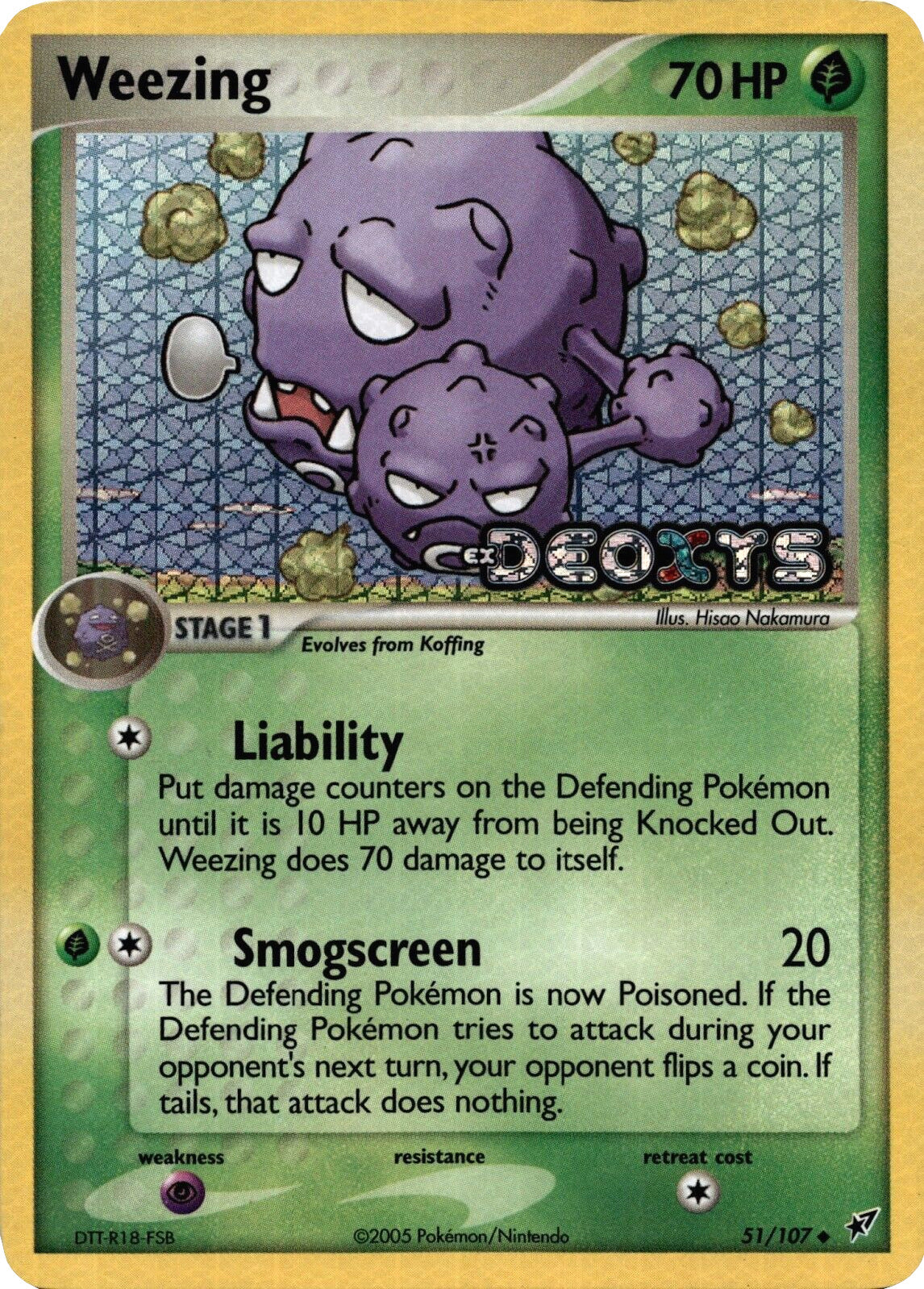 Weezing (51/107) (Stamped) [EX: Deoxys] | Black Swamp Games