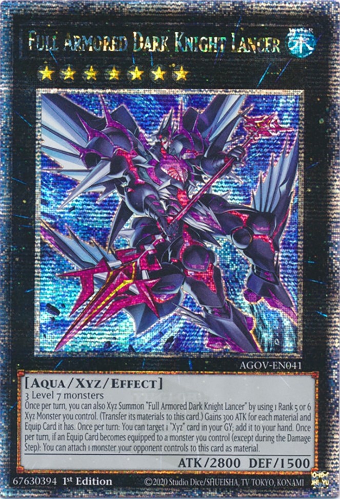 Full Armored Dark Knight Lancer (Quarter Century Secret Rare) [AGOV-EN041] Quarter Century Secret Rare | Black Swamp Games