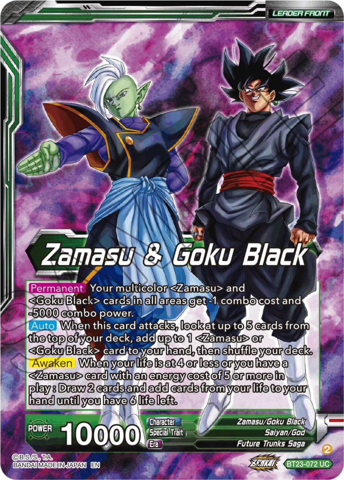 Zamasu & Goku Black // Zamasu & SS Rose Goku Black, Humanity's Destruction (BT23-072) [Perfect Combination] | Black Swamp Games