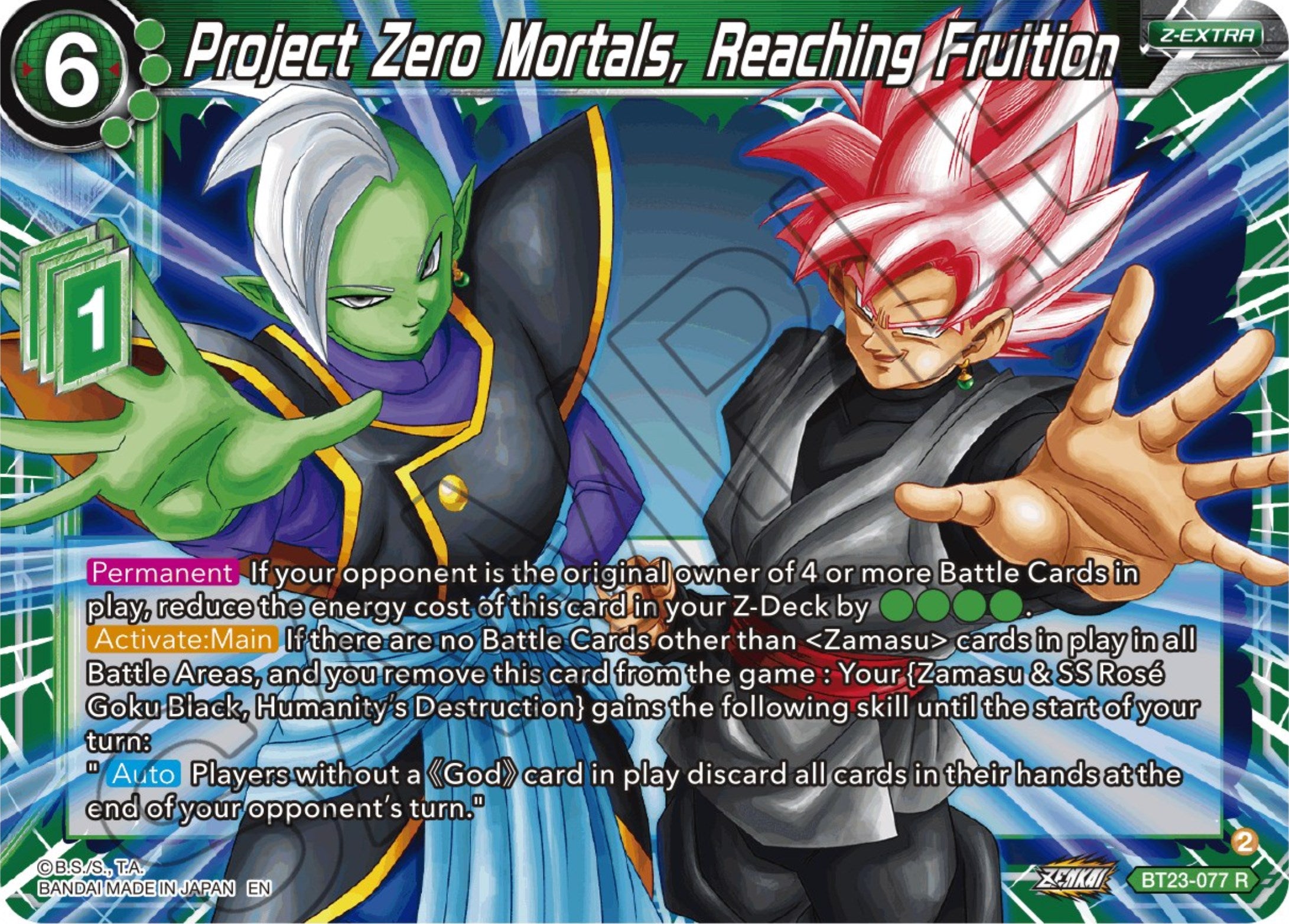 Project Zero Mortals, Reaching Fruition (BT23-077) [Perfect Combination] | Black Swamp Games