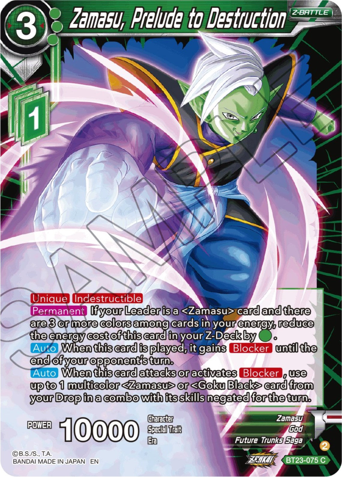 Zamasu, Prelude to Destruction (BT23-075) [Perfect Combination] | Black Swamp Games