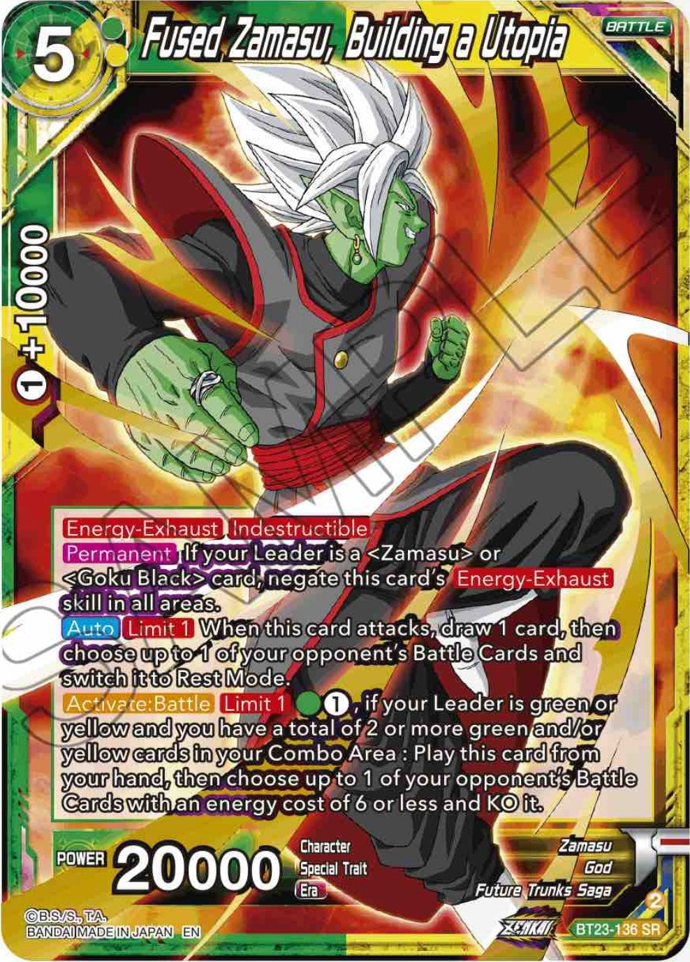 Fused Zamasu, Building a Utopia (BT23-136) [Perfect Combination] | Black Swamp Games