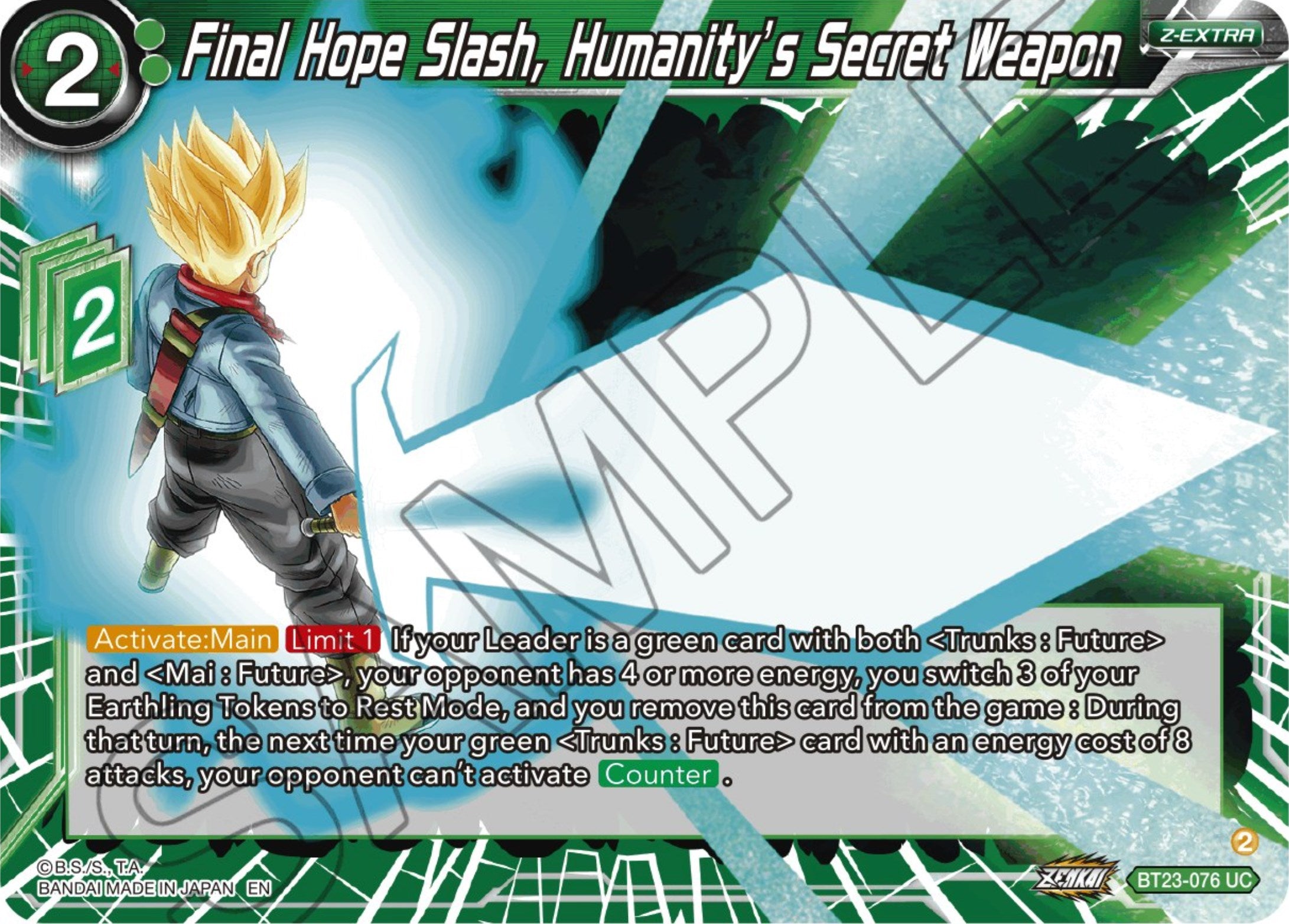 Final Hope Slash, Humanity's Secret Weapon (BT23-076) [Perfect Combination] | Black Swamp Games