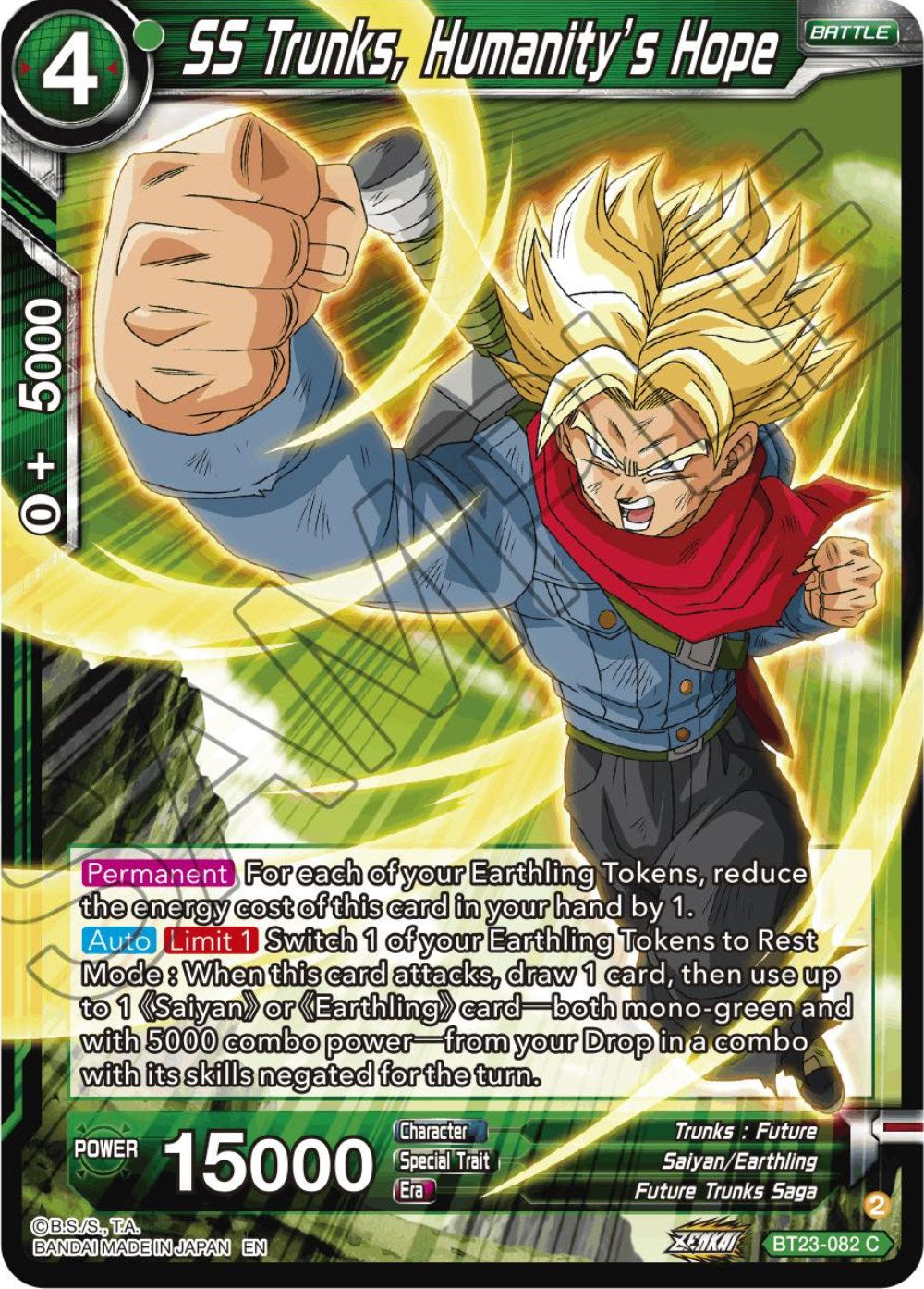SS Trunks, Humanity's Hope (BT23-082) [Perfect Combination] | Black Swamp Games