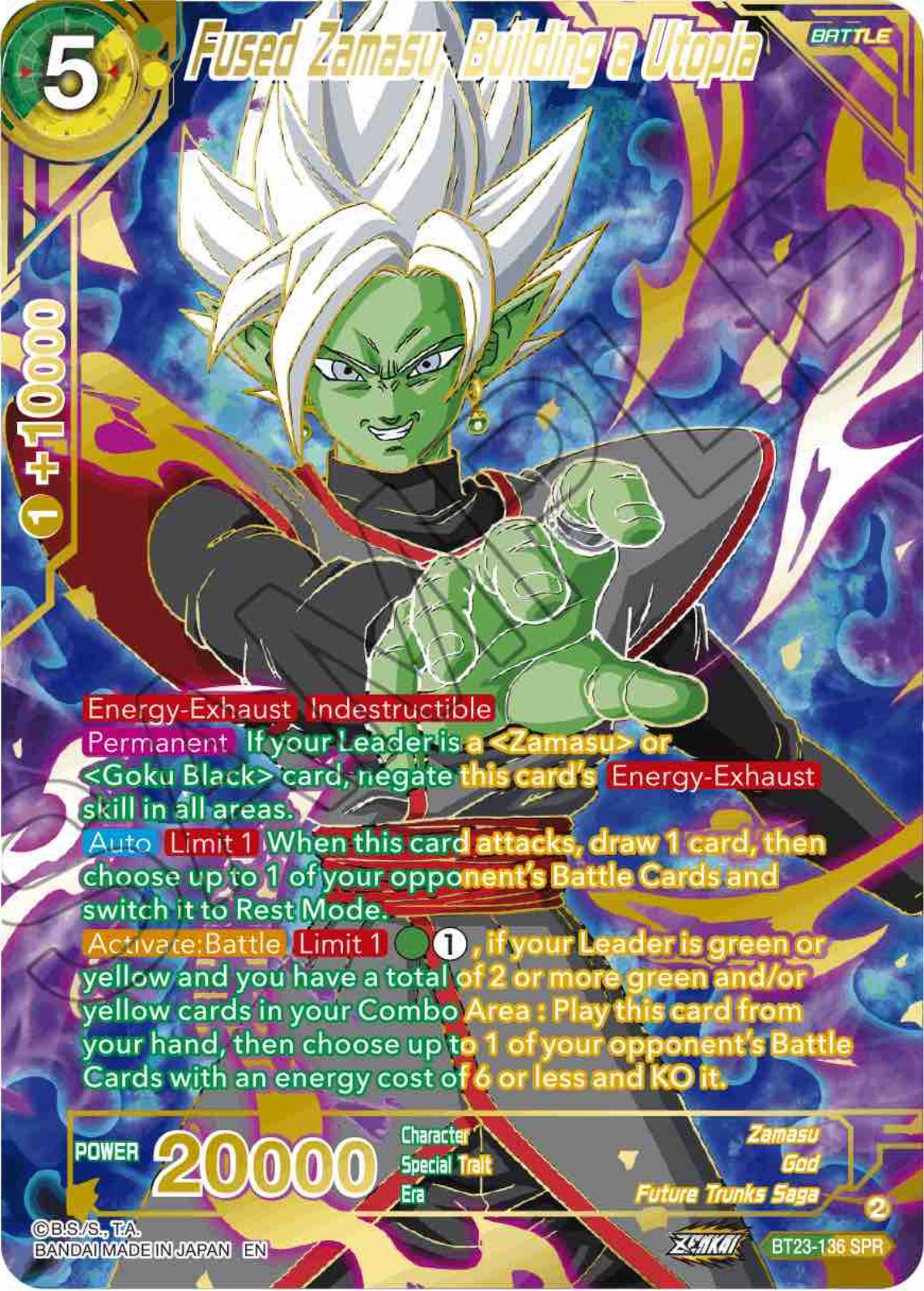 Fused Zamasu, Building a Utopia (SPR) (BT23-136) [Perfect Combination] | Black Swamp Games