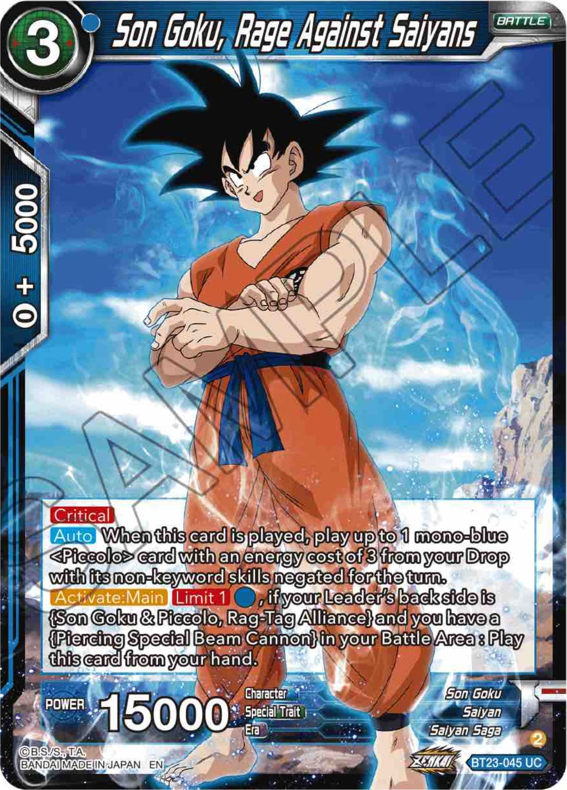 Son Goku, Rage Against Saiyans (BT23-045) [Perfect Combination] | Black Swamp Games