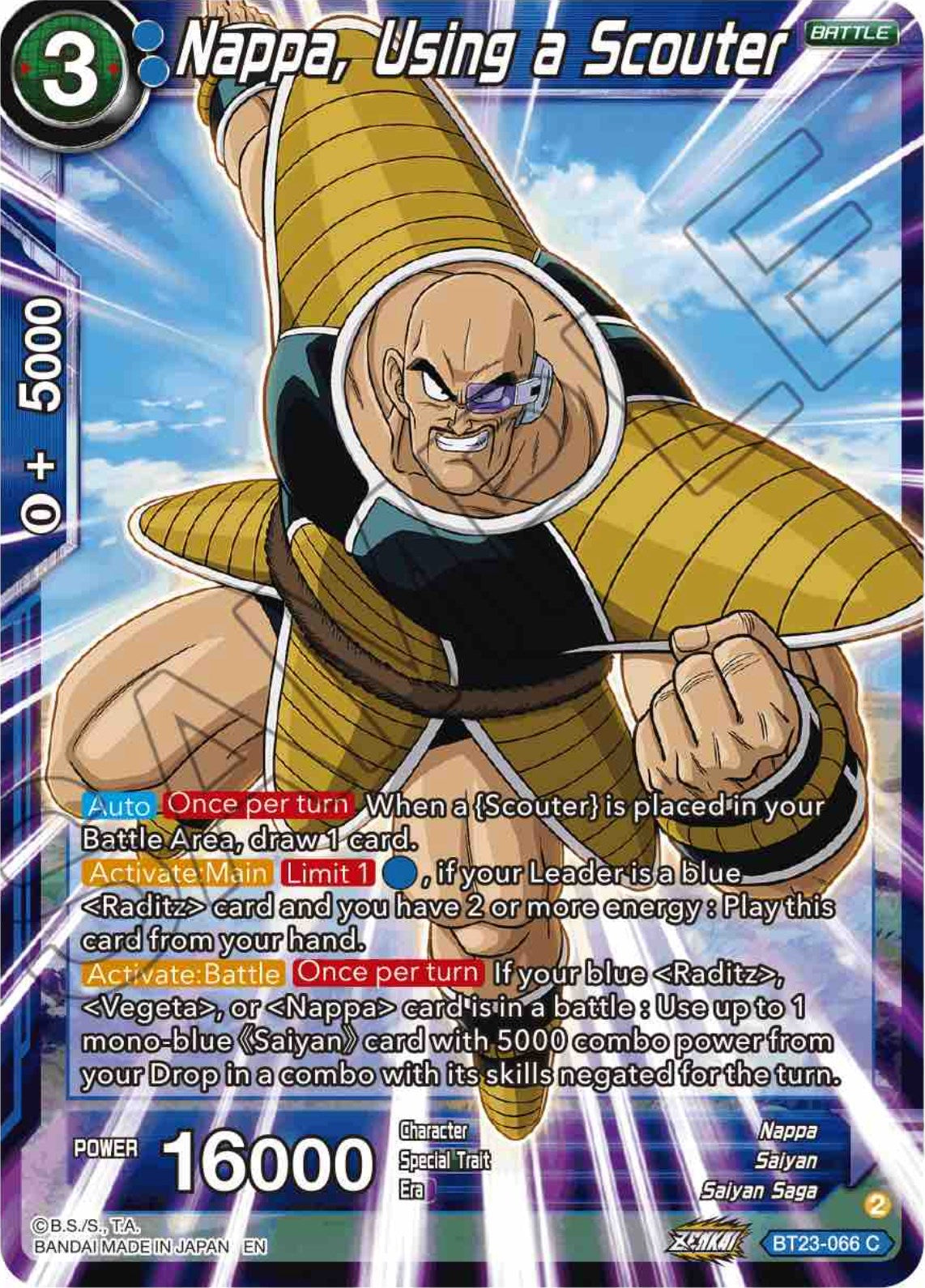 Nappa, Using a Scouter (BT23-066) [Perfect Combination] | Black Swamp Games